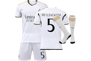 5tars 2023/24 No.5 Bellingham Jersey Kids Socks Shorts Set Short Sleeve Boys Soccer Jerseys Youth Sizes
