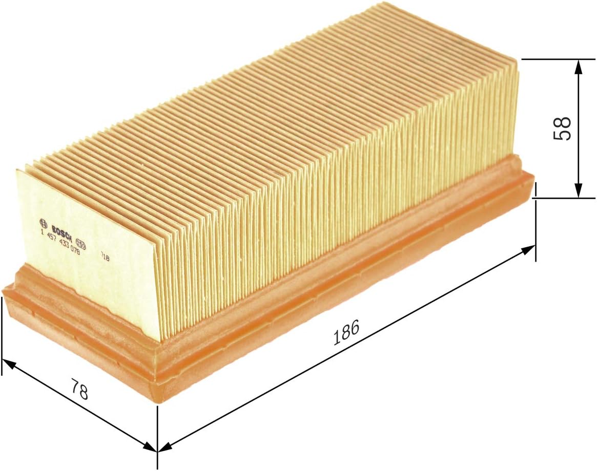 Bosch S3078 Car Air Filter - Separates Particles from the Air Intake - Moisture-resistant plus High Tensile Strength - Image 3