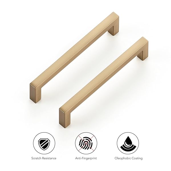 RAVINTE CABINET HANDLES SOLID SLIM CHAMPAGNE BRONZE 20 PACK 4 INCH HOLE CENTER SQUARE BAR DRAWER HANDLES KITCHEN CABINET PULLS DRAWER KITCHEN CABINET HARDWARE