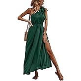 IFFEI Summer Dresses for Women 2026 Boho One Shoulder Maxi Dress Casual Sleeveless Flowy Split Beach Long Dress