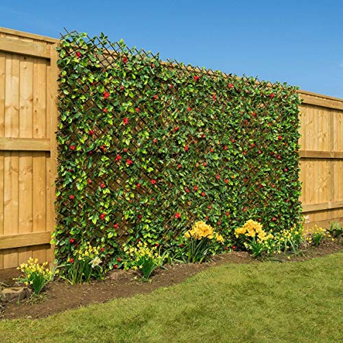 CHRISTOW Artificial Hedge Flower Garden Screening Expanding Trellis