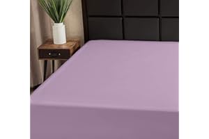 Superity Linen Queen Fitted Sheet Made from Cotton. Moisture Wicking Cotton Bed Sheet for Breathable, Dry, and Comfortable Night's Sleep. 200 Thread Count. (Lavender)