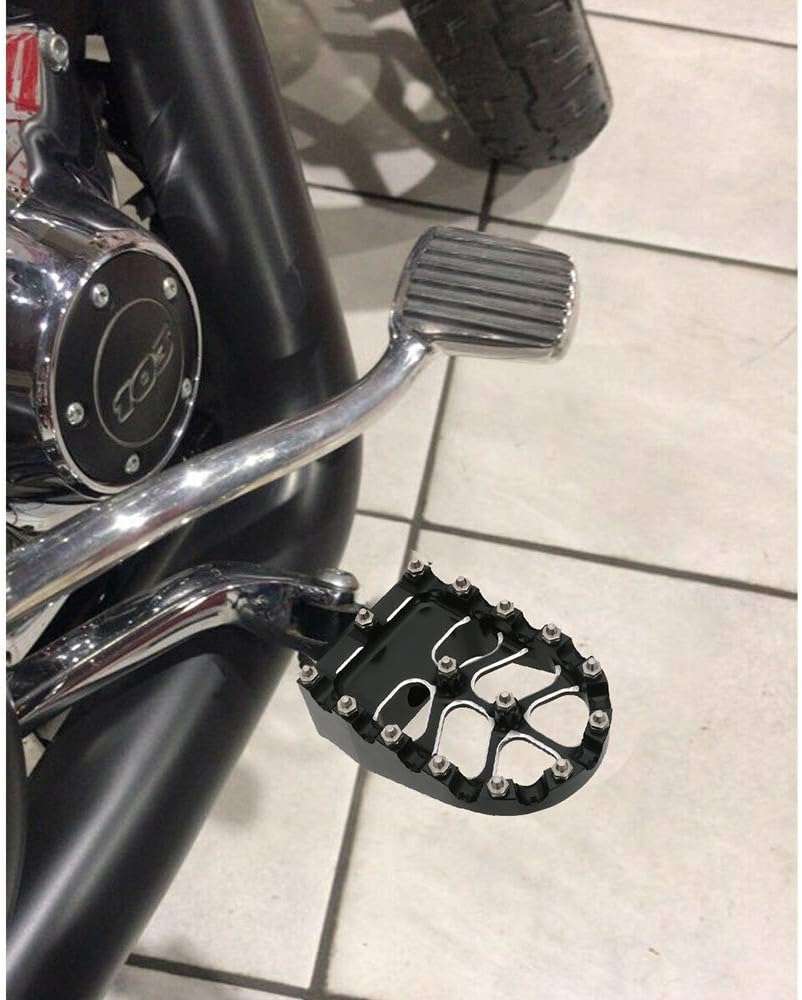 Motorcycle Wide Foot Pegs,CNC Billet Footpegs 360° Rotating Foot Pedals for Dyna Iron 883 Sportster Bobber Softail Street Glide Road Glide - Image 3
