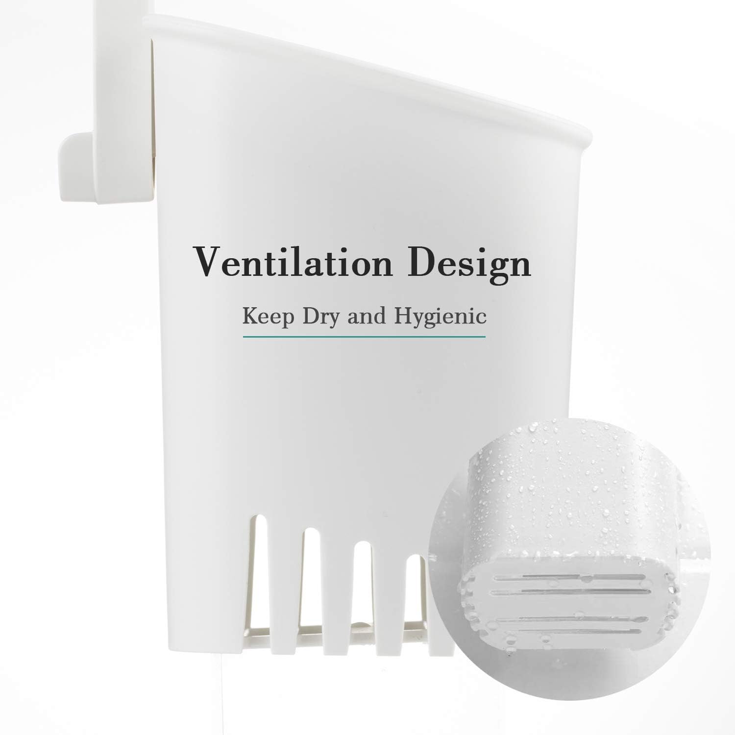 LUXEAR Bathroom Waterproof Suction Cup Toothbrush Holder Drill-Free Removable Wall Mounted Toothpaste Razor Suction Holder - Multifunction Shower Storage Organizer for Small Toiletry Items, White: Home & Kitchen