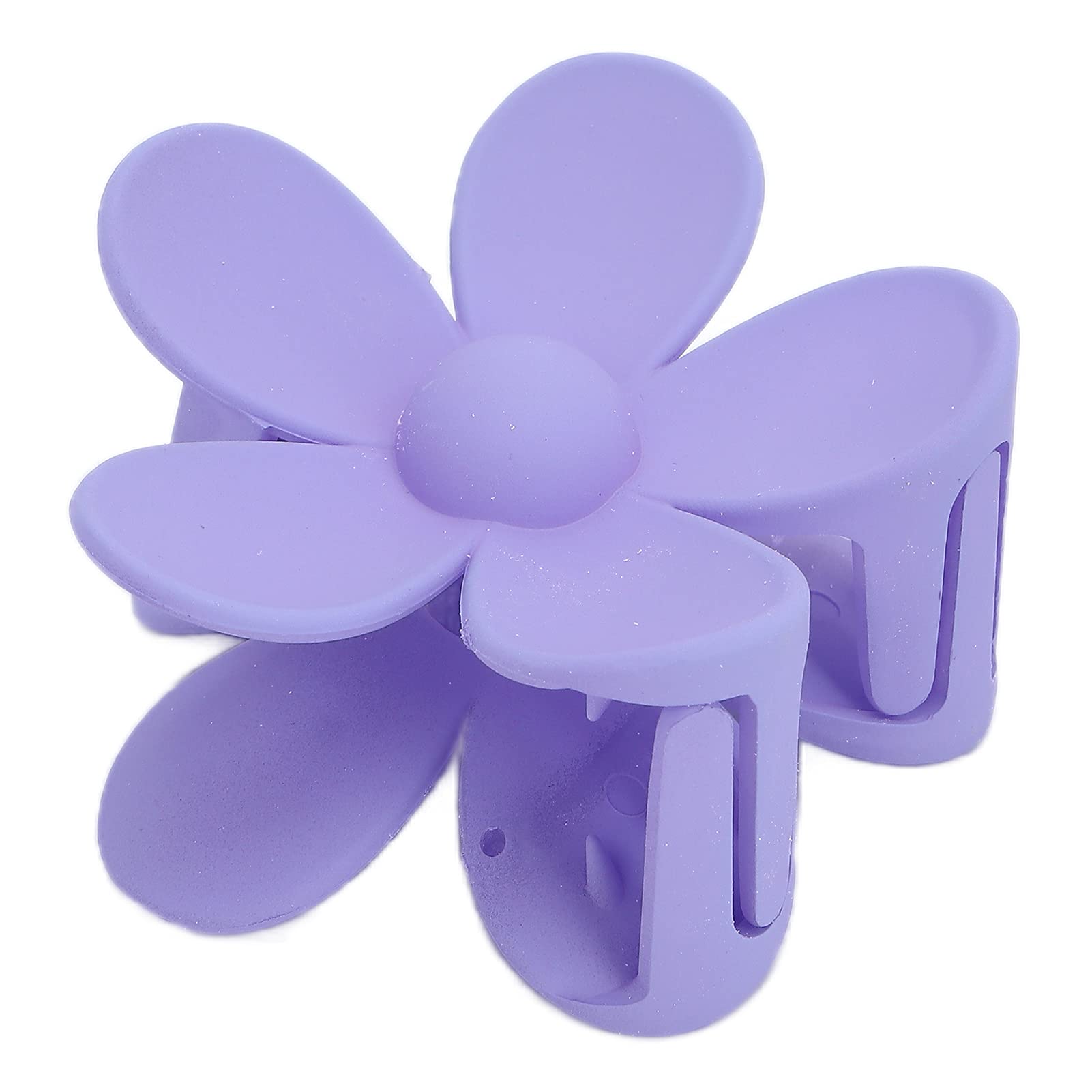Plastic Jaw Clip, Flower Hair Pins, Exquisite Flower Shape Hair Claw Clips Double Lock Tooth for Women Girls Headwear(Light Purple)