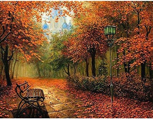 Missli 5D Diamond Painting,Autumn scenery 5d Diy Diamond Painting forest Full Diamond Embroidery Painting Diamond Painting For Home Decoration painting (Multicolor)