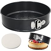 Tellshun 10 Inch Springform Pan Tin With 50Pcs Parchment Paper Nonstick Baking Mold Round Leakproof Removable Bottom Bakeware for Cake Cheesecakes Pie Pizza and Quiches