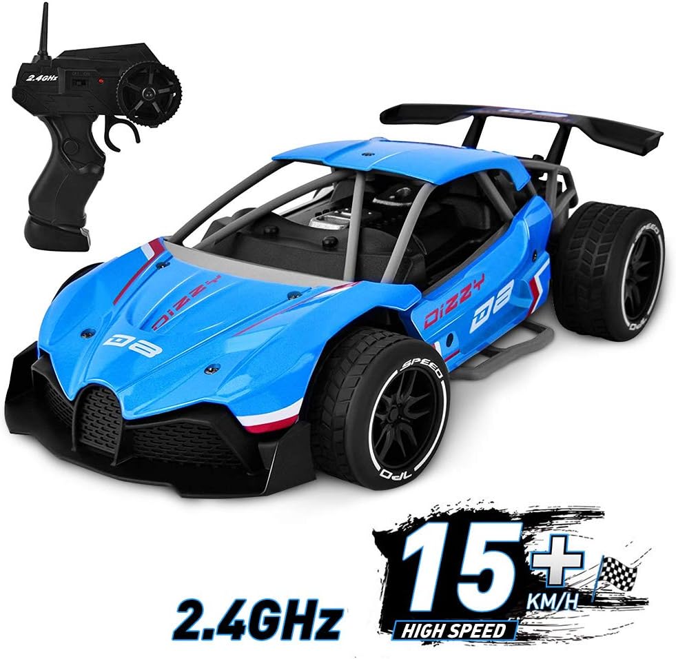 Flyglobal RC Race Car High Speed Remote Control Car Rechargeable 2.4Ghz Radio Control RC Drift Car Off Road 1:16 Scale 4WD Metal Alloy Fast Electric RC Racing Car for Kids Boys
