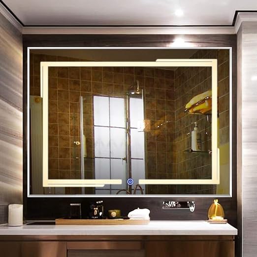 Qz Spiegel Badezimmerspiegel Fuhrt Die Von Hinten Badezimmer Rasierspiegel Moderne Wand Spiegel Mit Beleuchtung Geeignet For Waschtisch Badezimmer Oder Schlafzimmer Amazon De Kuche Haushalt