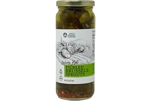 LARA'S GOURMET PASSIONS Lara's Pickled Brussels Sprouts – Premium 16oz Jar, Perfect for Bloody Marys, Relish Trays & Snacking – Made in the USA, All-Natural, Gluten-Free, Vegan (Hot)