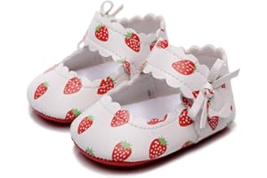 HONGTEYA Baby Girls Ballet Dress Shoes - Mary Jane Soft Sole Sidebow Toddler Moccasins