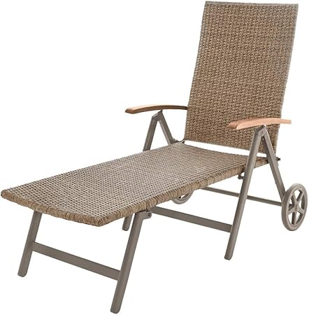Amazon De Gardenline Aluminium Rollliege Rolliege Relaxliege Sonnenliege Gartenliege Braun