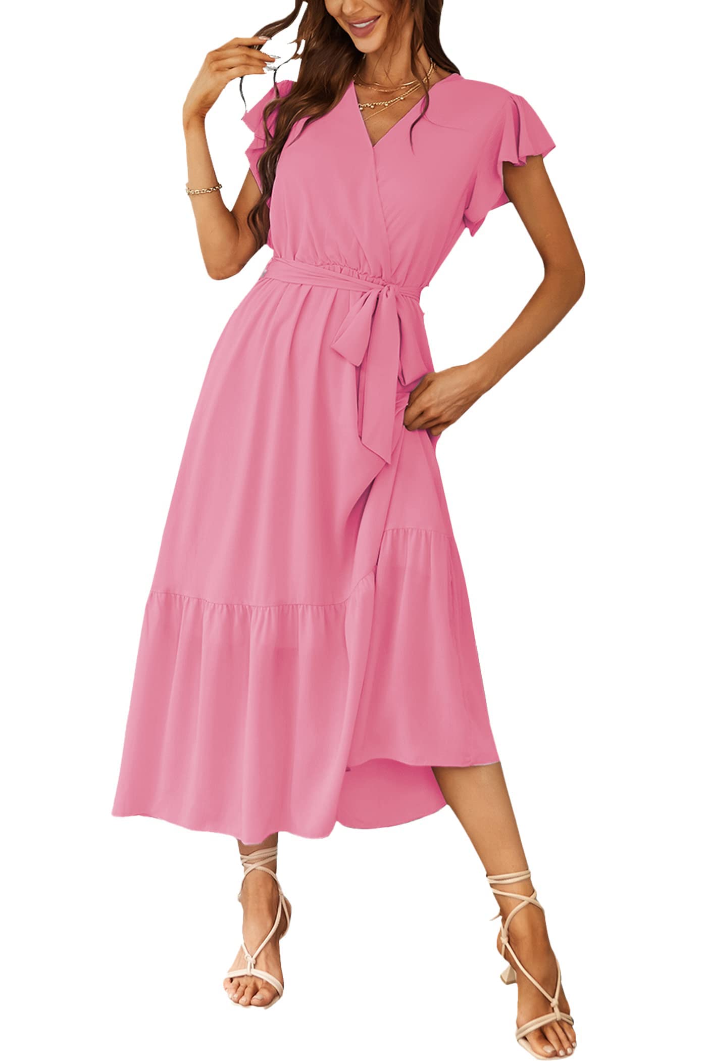 PRETTYGARDEN Women's Summer Floral Boho Dress Wrap
