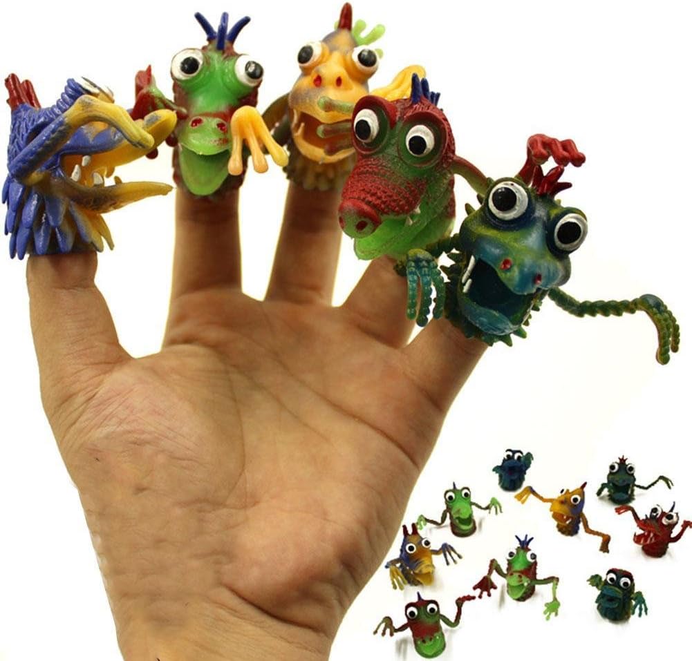 CHINAUK Plastic finger puppet Mini dinosaur toys kids toy creative fashion Novelty funny games