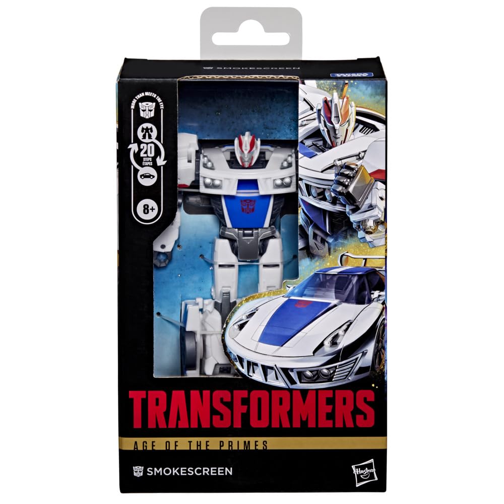 Condition photo showing New/Like New for transformers age of the primes smokescreen, deluxe class 5.25-inch converting action figure, robot t