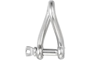 PATIKIL 316 Stainless Steel Twist Shackle 5/32" 4mm, 198 Lbs Load Screw Pin Shackles for Traction Steel Wire Ropes Marine Han