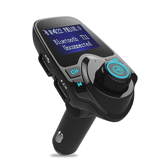 Transmisor FM, DEGBIT® Bluetooth FM Transmisor USB Car Kit, Reproductor de MP3 Transmisor FM Bluetooth Manos Libres para el coche con 2 puertos de USB y Micro SD para Los Móviles Inteligentes