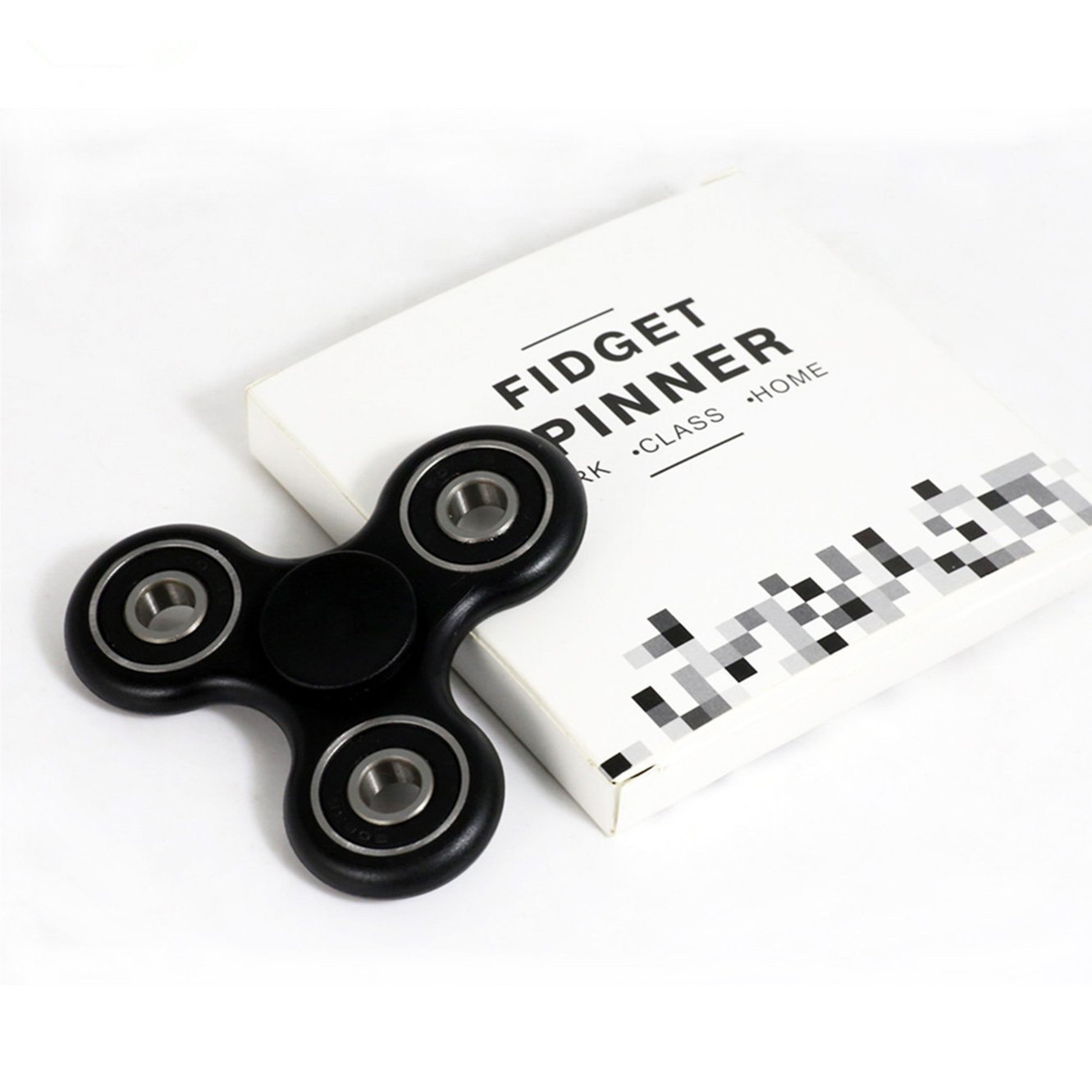 CASOFU Tri-Spinner Fidget Spinner Toy Stress Reducer Ceramic Bearing - Perfect For ADD, ADHD, Anxiety, and Autism Adult Children ,Black - D