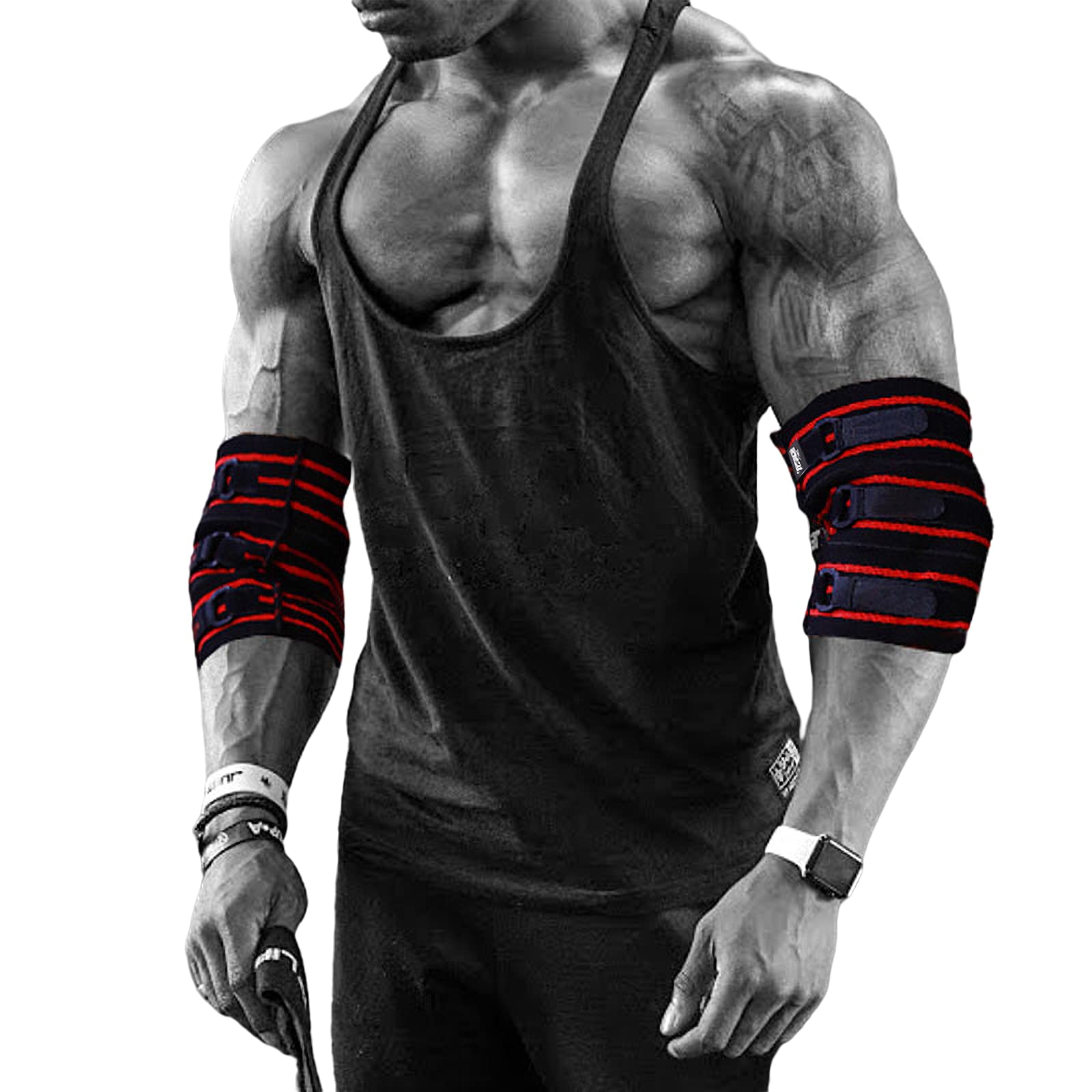 Adjustable Elbow Sleeve Brace，Compression Support for Weightlifting Bodybuilding Powerlifting Bench Press Elbow Pad Protector (X-Large)