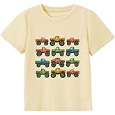Geoyune Toddler Shirts Boys Kids Construction Alphabet Truck Graphic Short Sleeve Tee Shirt Clothes for 2-7 Years Old