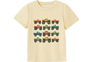 Geoyune Toddler Shirts Boys Kids Construction Alphabet Truck Graphic Short Sleeve Tee Shirt Clothes for 2-7 Years Old