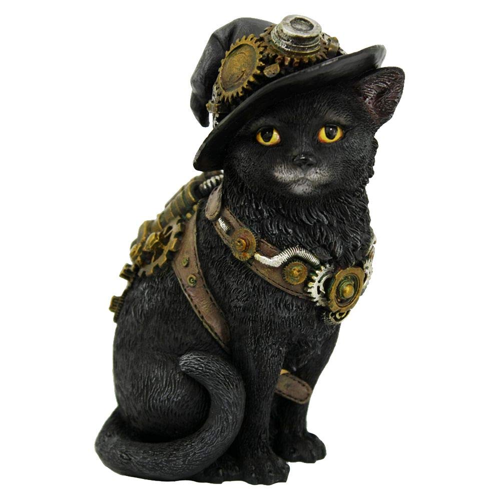 Nemesis Now D3893K8 Clockwork Kitty 16.5cm Figurine, Resin, Black