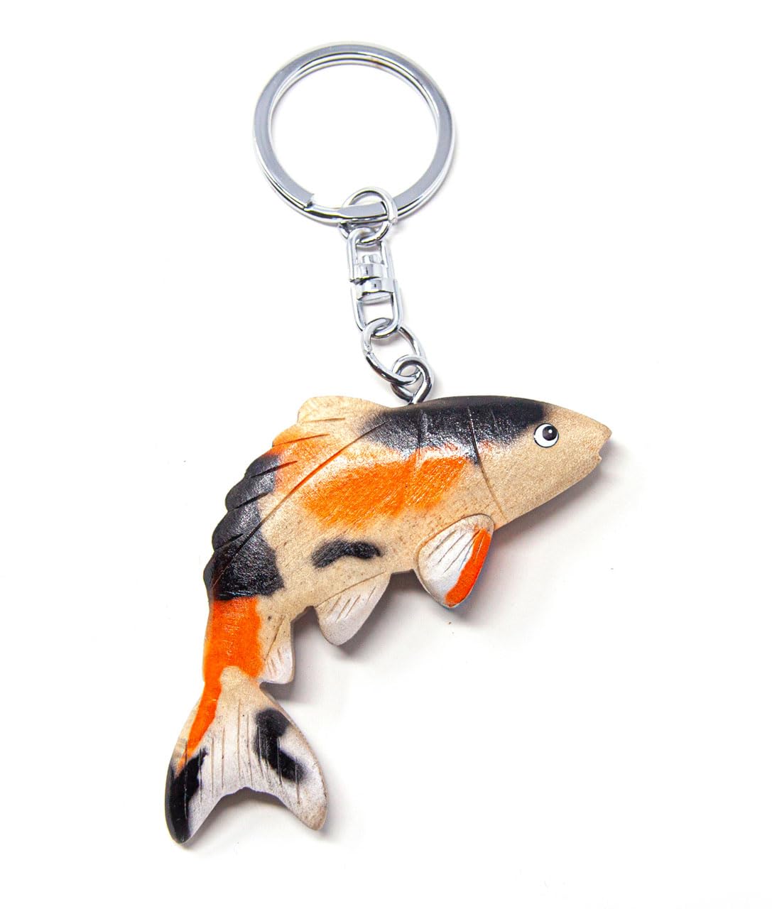 Nishikigoi Koi fish wooden keyring