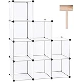 C&AHOME Cube Storage, 9-Cube BookShelf, Plastic Closet Cabinet Organizer, DIY Stackable Bookcase, Modular shelving Units Idea