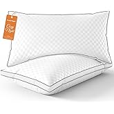 SweetNight Bed Pillows Standard Size Set of 2, Fluffy Luxury Hotel Collection Gusseted Pillows for Neck and Shoulder, Side Back Stomach Sleeper Pillow, Cozy Night 18"X24"