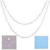 Craftdady 1 m 925 Sterling Silver Heart Chains 3x4x0.5 mm Heart Shaped Link Chain Bracelet Necklace Jewelry Chains for Permanent Jewelry Making with Polishing Cloth & Velvet Bags