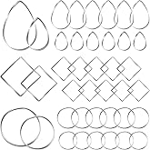 Hoop Jewelry Making,60PCS Earrings Findings Hoops Open Bezels Earring Making for DIY Crafts Supplies(60PCS White K Teardrop Square Circle)