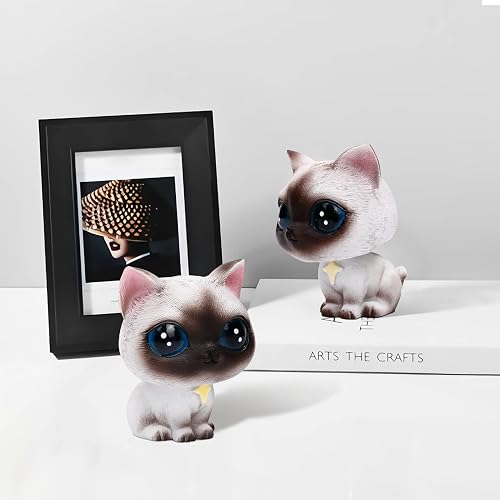 YGMONER Cat Bobblehead Ornaments Car Dashboard Shake Head Resin