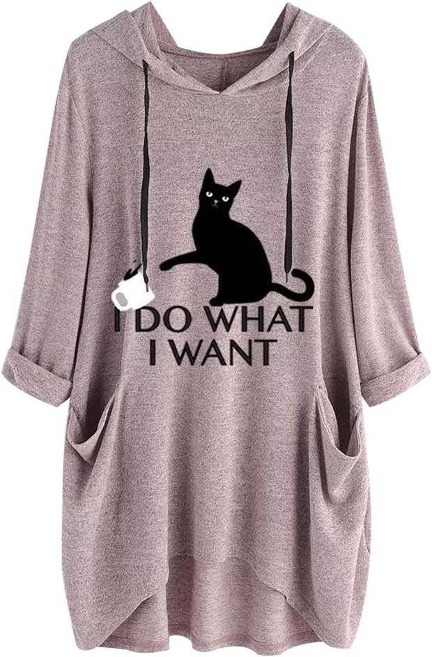 Womens Hoodies Long Sleeve Hooded Tops Drawstring Pullover Sweatshirt