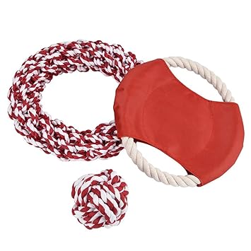 Frisbee para perros & anillo de tejido de algodón y pelota, Y56 3 ...