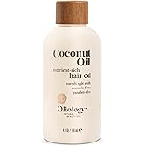 Oliology Coconut Hair Oil - Meds Split Ends, Controls Frizz, Hydrates & Softens - Lightweight Formula Helps Repair Distressed Hair from Heat Styling & Treatments | Made in USA & Paraben Free (4oz)