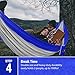 MsForce Double Camping Hammock Waterproof Lightweight Parachute 240T Portable Hammock, 2 Heavy-Duty 1500 lbs Capacity Carabiners, with 2 Ropes for Outdoor, Backpacking & Indoor 118