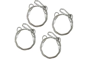 MYUYONG Stage Lights Safety Cable 110lb 176lb Load Duty 31.5’’ Stainless Steel Safety Rope for DJ Stage Lighting Par Light Moving Head Light (4mm-4pack)