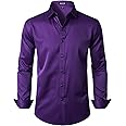 JEMITOP Men's Stretch Wrinkle Free Dress Shirts Formal Wedding Prom Long Sleeve Slim Fit Button Down Shirts