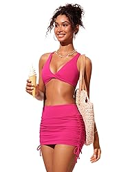 CRZ YOGA Womens V Neck Bikini Tops Twist Front