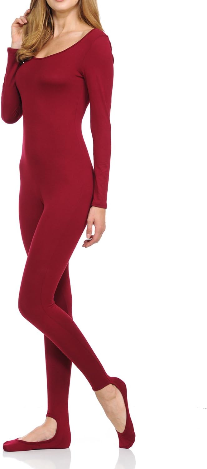 Ladybug WOMENS Active one piece footed Yoga Dance Unitard Bodysuit Jumpsuit