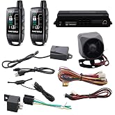 EASYGUARD EC206-B 2 Way car Alarm System with Rechargeable LCD Pager Vibration Alarm Warning Remote Trunk Release keyless Entry 868Mhz DC12V