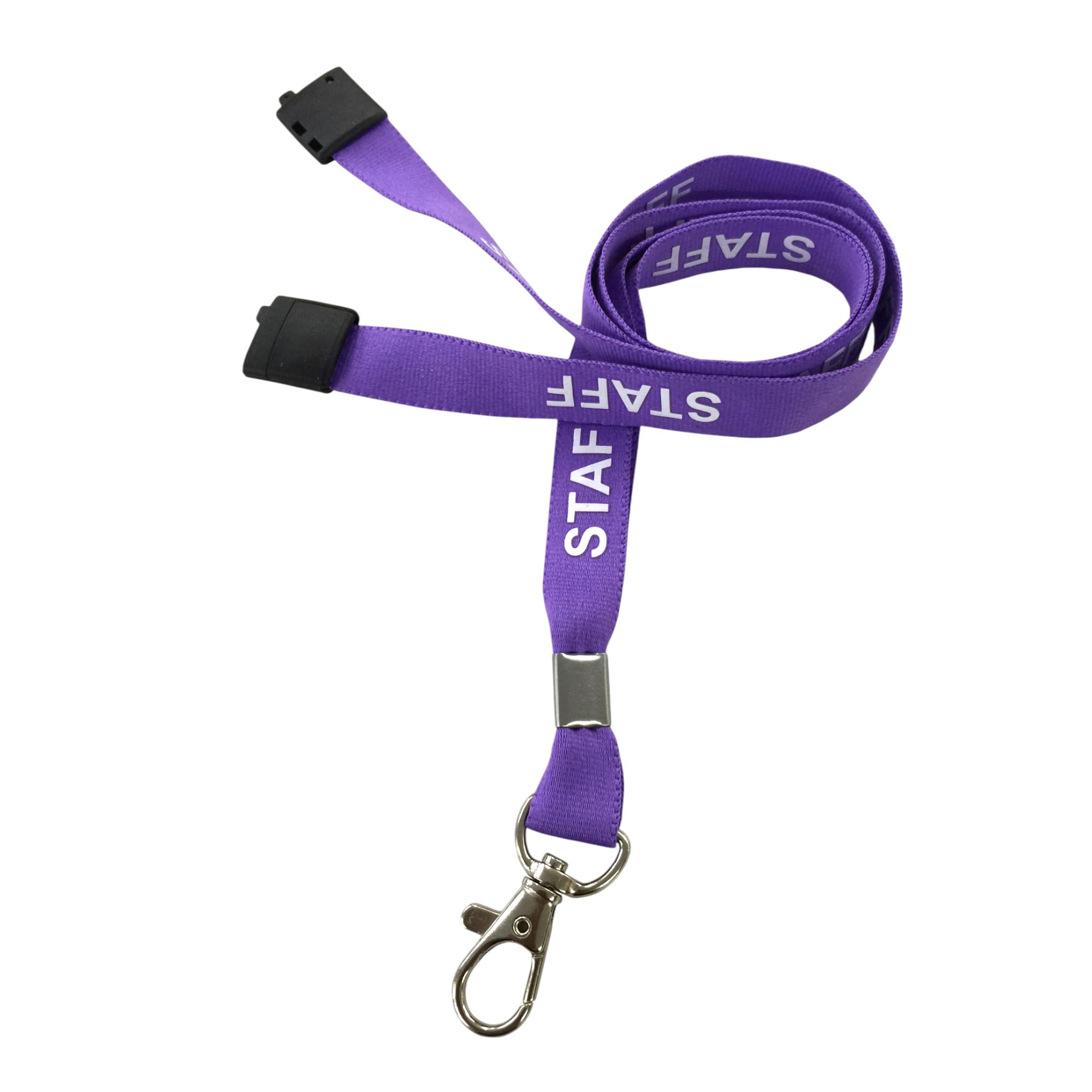 Customcard Ltd Purple Staff Lanyard with Safety Break & Metal Clip - 45cm Drop, 15mm Width - Comfortable & Durable Staff Lanyards for Office, School & Events - Professional Purple Design (Pack of 25)