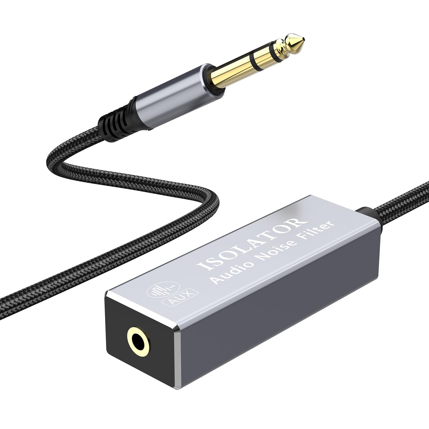 innov8 6.35mm 1/4" TRS Male to 3.5mm Female Ground Loop Isolator Hum Eliminator | 0.5m