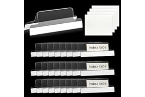 50 PCS Sticky Index Tabs, Writable Insertable Transparent Self-Adhesive Index Tabs with 85 PCS Writable Printable Inserts, Re