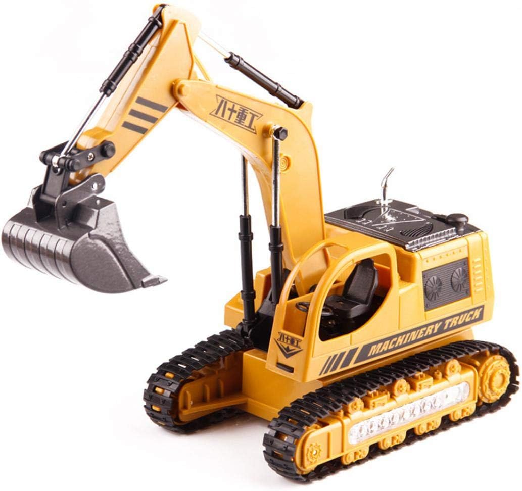 Ugthe Remote Control Toys 5-Channel LED Flashing Light RC Remote Control Excavator Kids Toy Collection