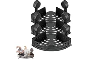Triangle Suction Cup Shower Caddy, Corner Shower Caddy with Suction Cups, Wall Mounted Organizer Shelves Storage Rack with To