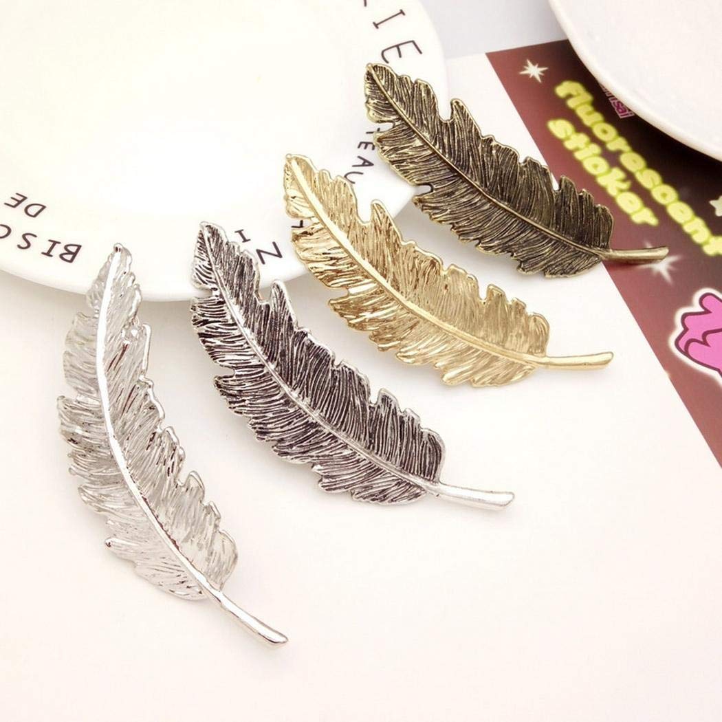 UpBeauty Leaf Feather Hair Pin Jewelry Women Hair Clip Hairpin Hair Accessories Headwear Gold