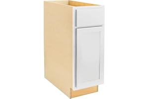 QUICKLOCK CABINETS Quicklock RTA (Ready-to-Assemble) | Base Kitchen Cabinets - Shaker Style | Plywood Box Construction | Made in America (Pure White, 15" Wx34.5 Hx24 D Base)