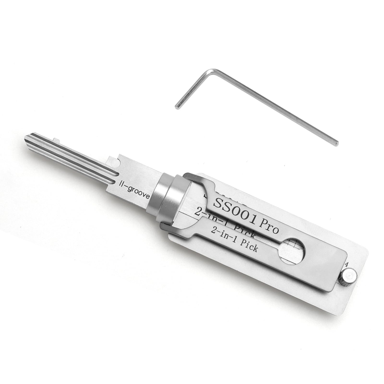 2-in-1 Lock Pick Key Decoder and Reader for Auto - Professional Locksmith Tools, Stainless Steel