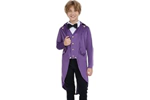 Boys Steampunk Coat Tailcoat,Medieval Clothing Costume,Halloween Renaissance Vampire Costumes